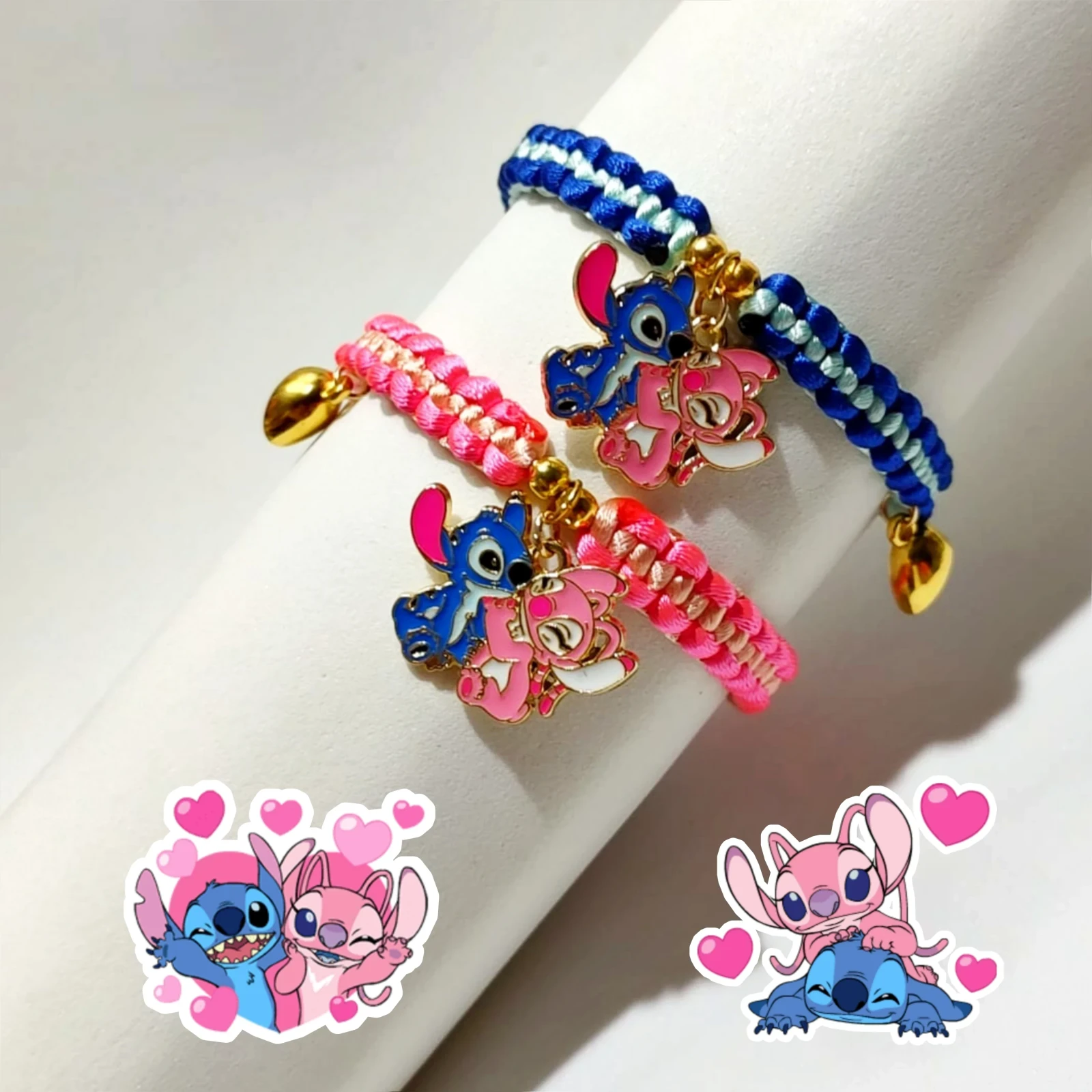 Dúo Pulseras de Stitch y Angel
