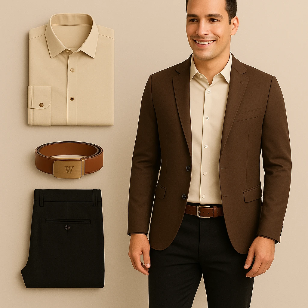 Conjunto formal BLAZERS, PANTALON, CAMISA, CORREA 5