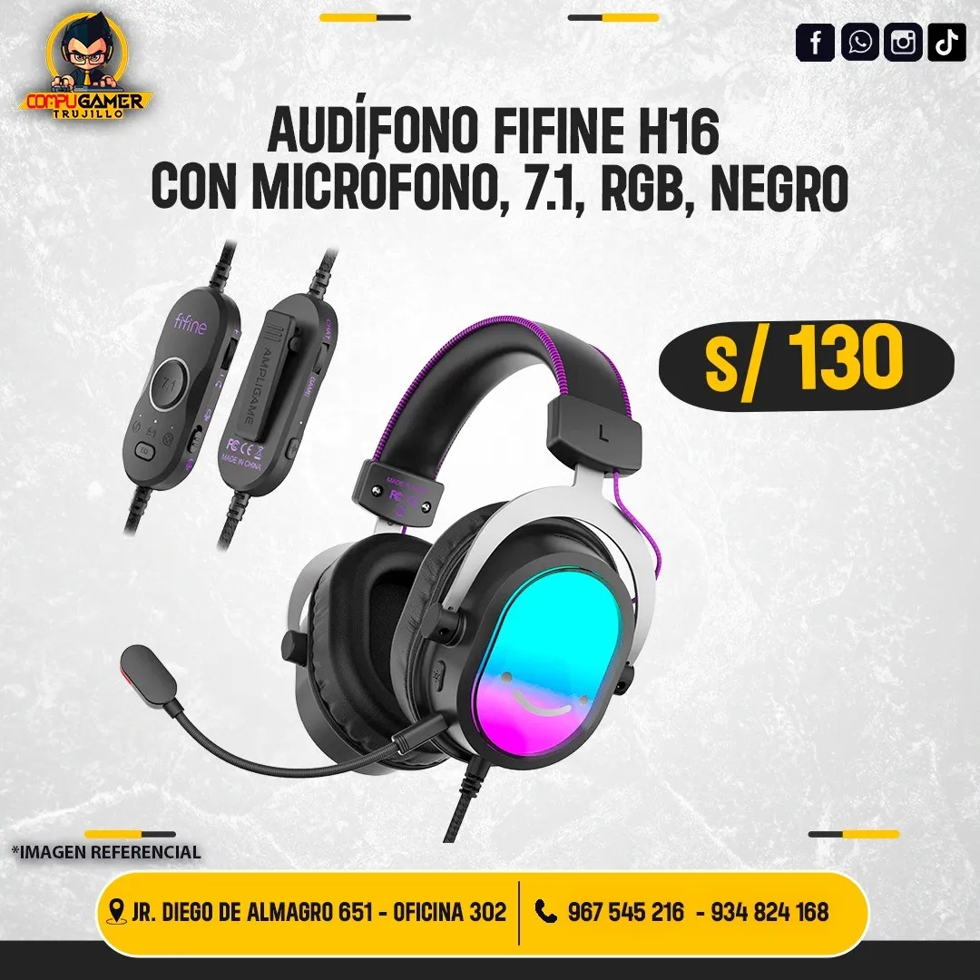 AUDÍFONO FIFINE H16 BLACK