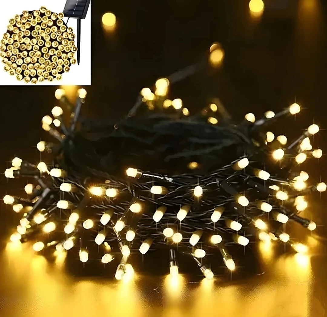 Luces Solares LED 10 mt Amarilla Calida Navidad  2