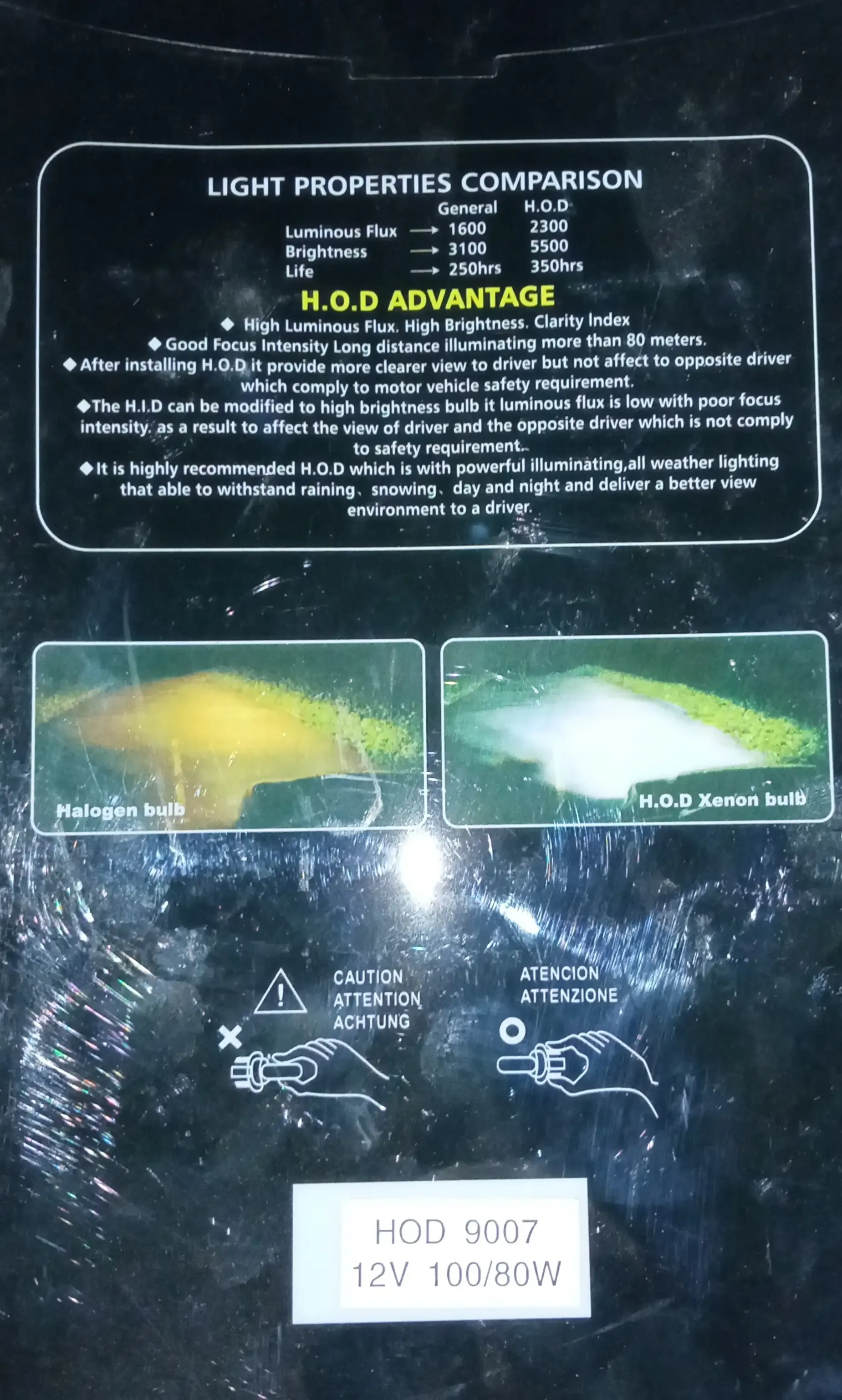KIT DE LAMPARAS  HOD 9007 12V 100/80W 2