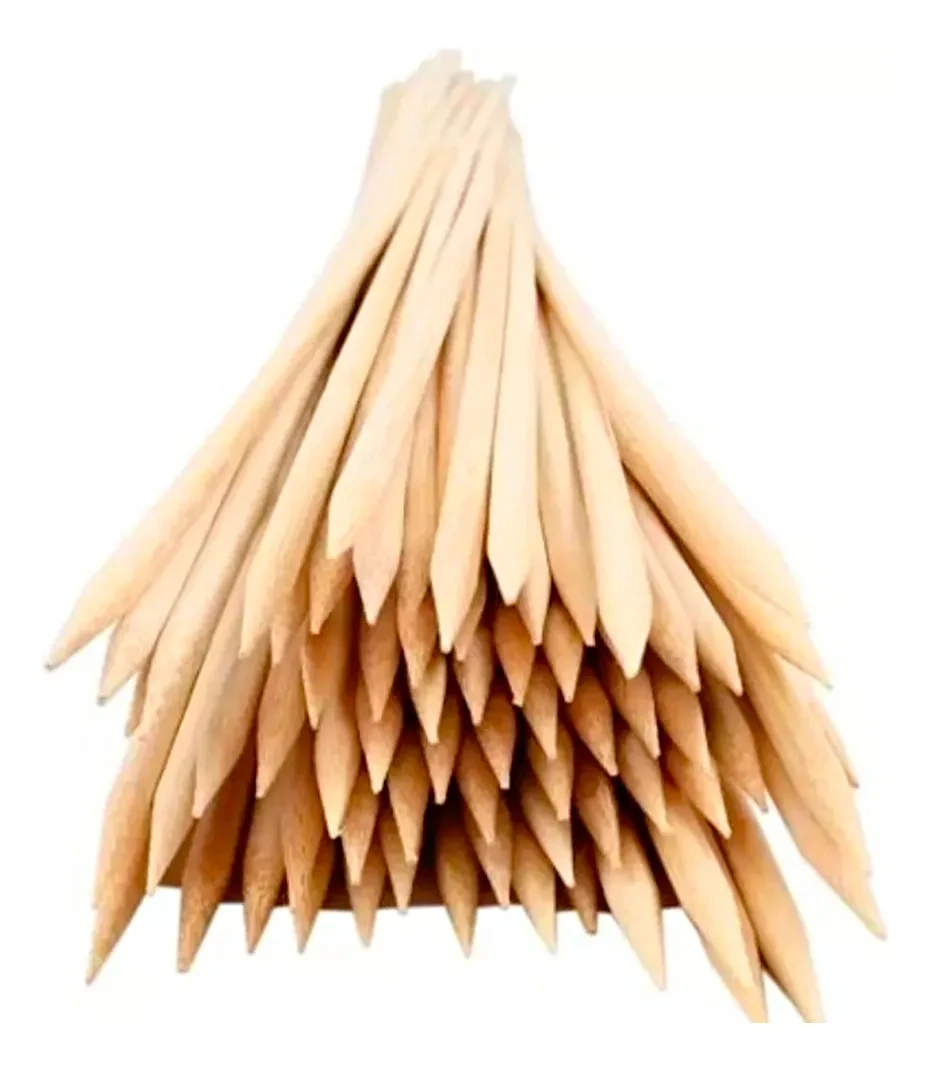 Palos X80 Anticuchos 40cm Brocheta Pincho Papa Bambu 4