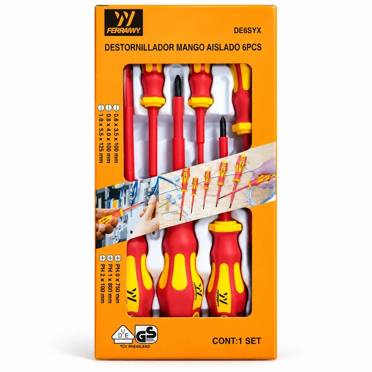 Destornillador Mango Aislador Set 6 pcs