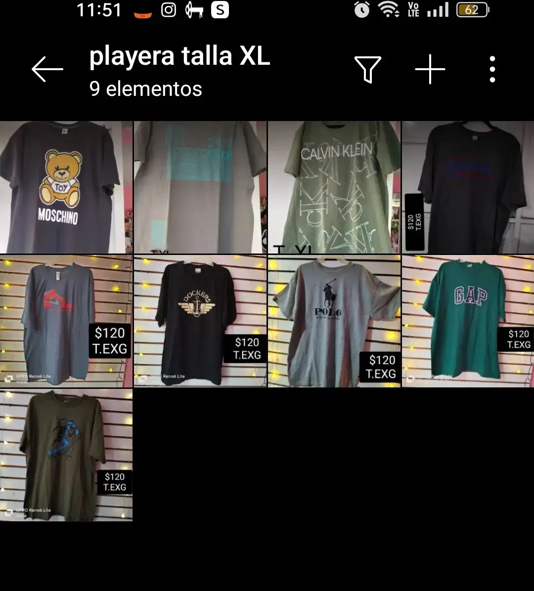 Playera de caballero XL