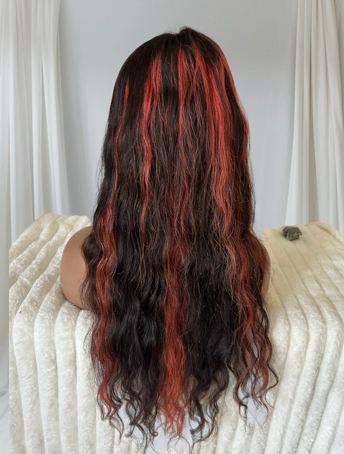 Peluca cabello humano de  24 pulgadas, 13x4  glueless,  3