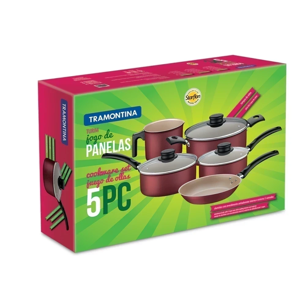 BATERÍA DE COCINA TRAMONTINA 5 PIEZAS