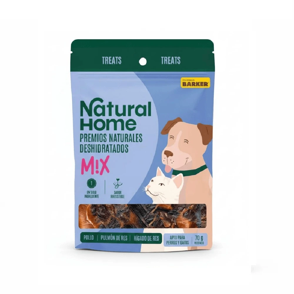 Snack Mix Deshidratado (Pollo, Pulmón e Hígado) Para Perros X 70 Gramos Natural Home
