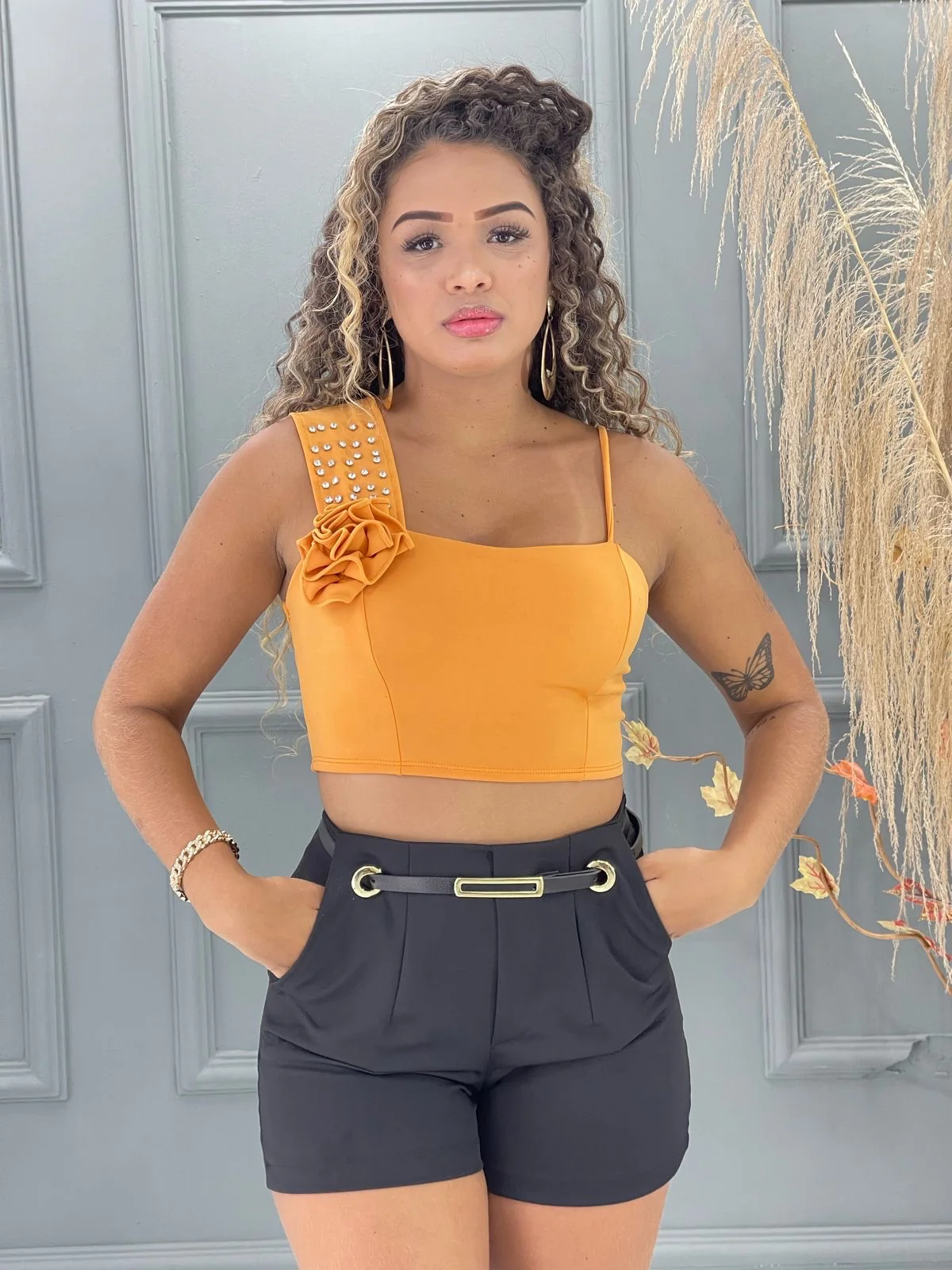 Cropped de luxo Sandy bubble 4