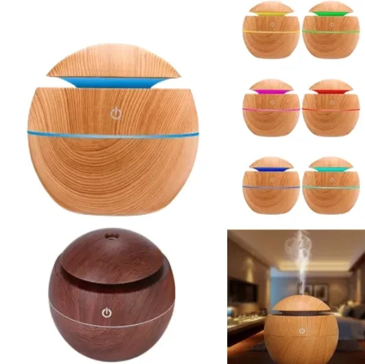 Aromatizador Difusor Vaporizador Humidificador Usb 130ML / 3W / Con Luces / Redondo