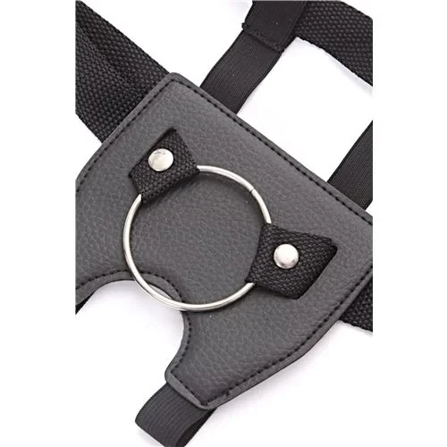 Arnes Con Aro 5Cm Masculino Eco Cuero Negro- Correa Regulable 2