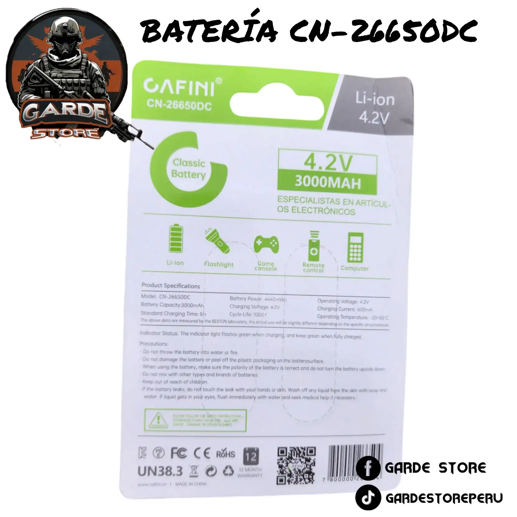 BATERÍA CN-26650-DC CAFINI 3