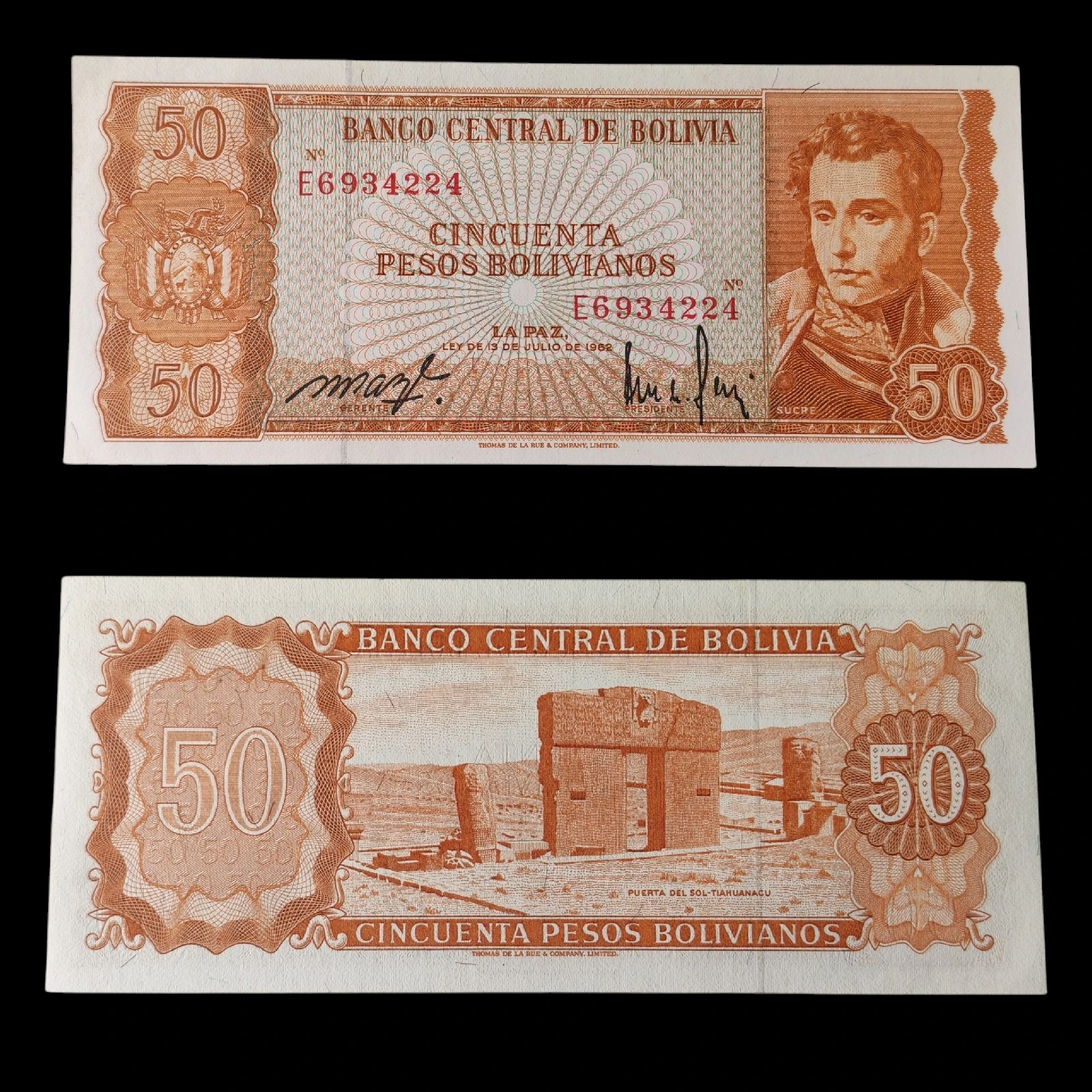 ° Bolivia 50 pesos UNC
