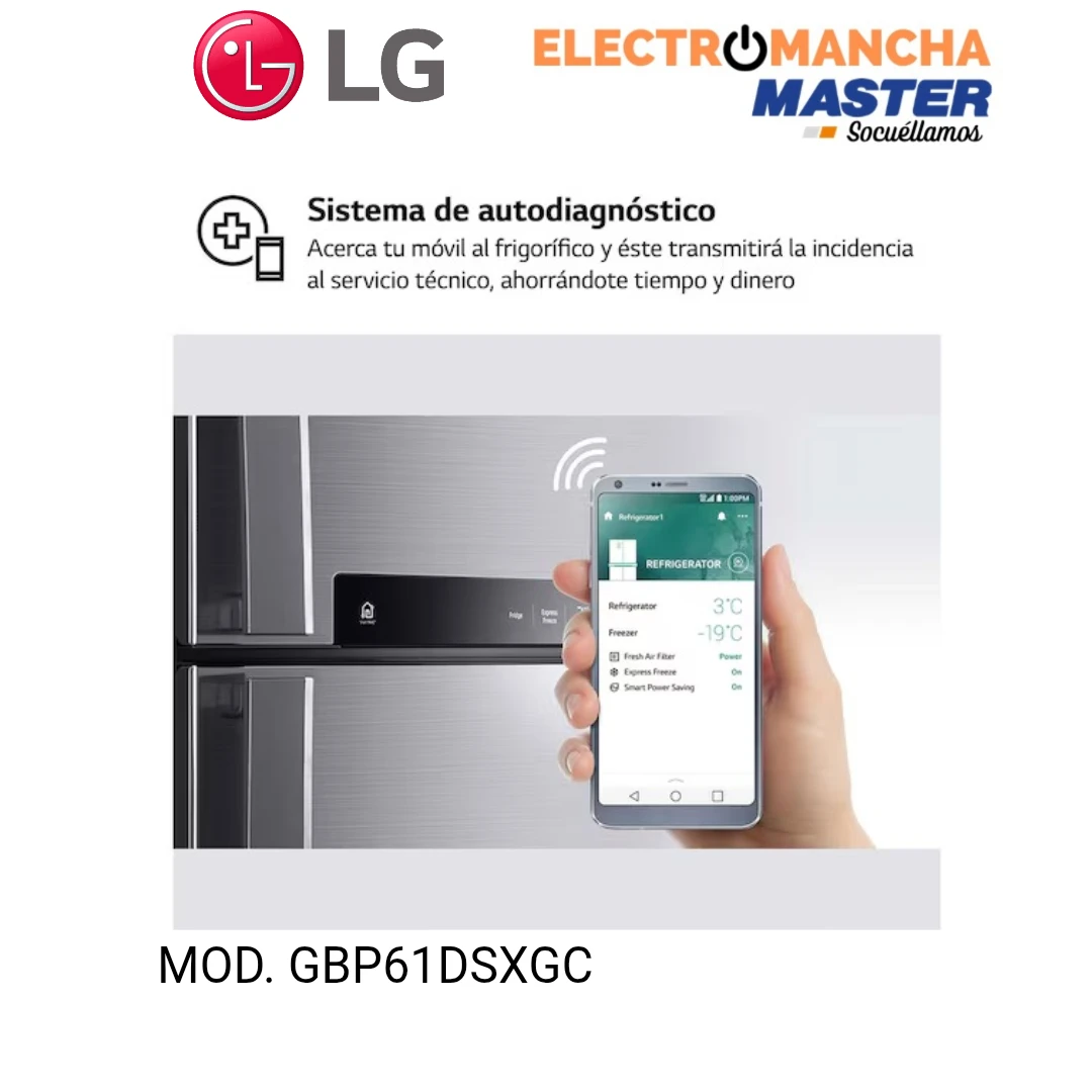 FRIGO COMBI LG GBP61DSXGC 1,86*60 INOX CLASE D 7