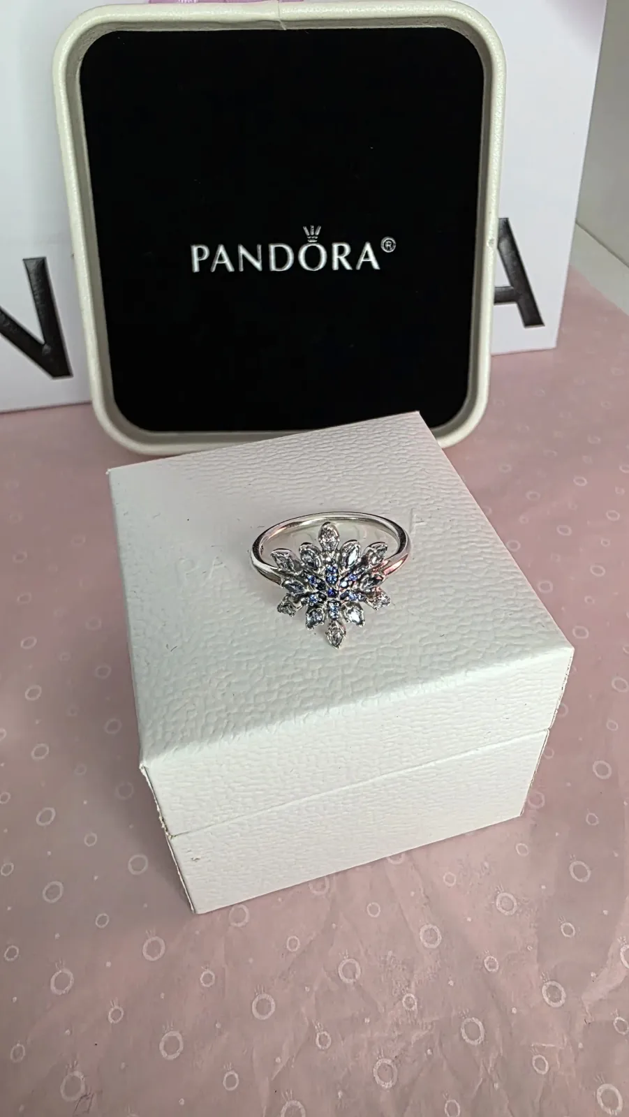 Pandora Crystalized Snowflake silver ring  4