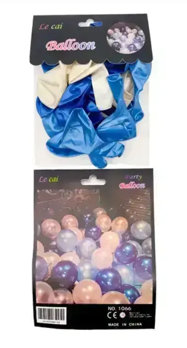 Set 20 globos latex perlados 9 pulgadas tricolor  3