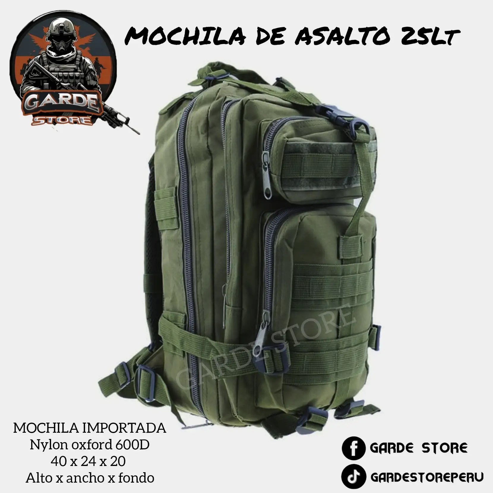 MOCHILA TÁCTICA 25LT (40 X 24 X 20) 4