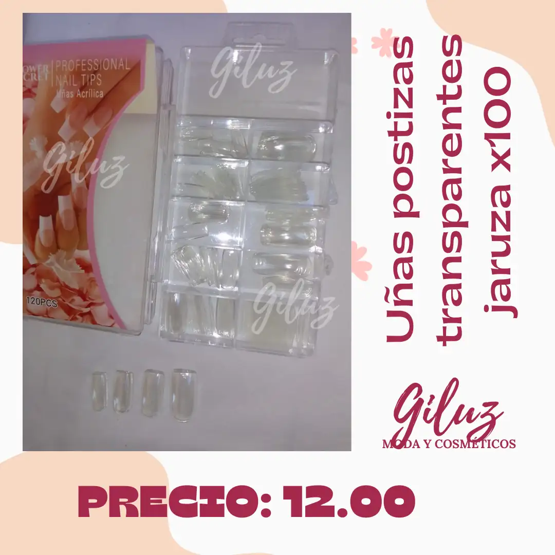 Uñas transparente x100