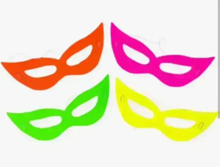 Antifaz fluo carton c/elastico x 10 unidades 