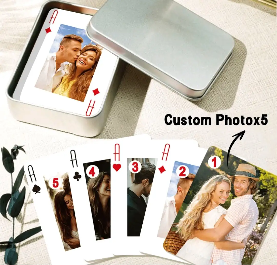 1 Set /54, Naipes personalizados, Imágenes de texto personalizadas, Se pueden personalizar 5 fotos, Fotos de pareja personalizadas y fotos familiares de naipes, Cartas de juego de mesa, Recuerdos de boda, Recuerdos de aniversario, Caja de regalo. Vuelta al colegio, Útiles escolares, Para adolescentes, Estudiantes de secundaria, Estudiantes universitarios, Estudiantes universitarios, Estudiantes de primer año, Estudiantes de segundo año, Estudiantes de cursos inferiores, Tarjetas de felicitación personalizadas, Local, Suministros de oficina y escolares, Decoración navideña, Tarjetas de visita personalizadas con logotipo y texto, Nuevo trabajo, Suministros de oficina