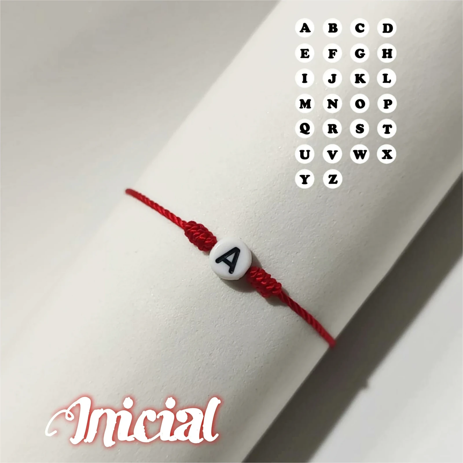Pulsera Sencilla Roja de Inicial