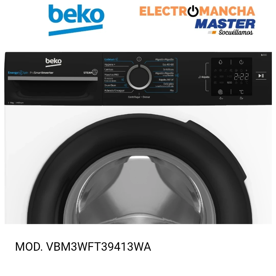 LAVADORA BEKO VBM3WFT39413WA 9 KILOS 1400RPM A 2