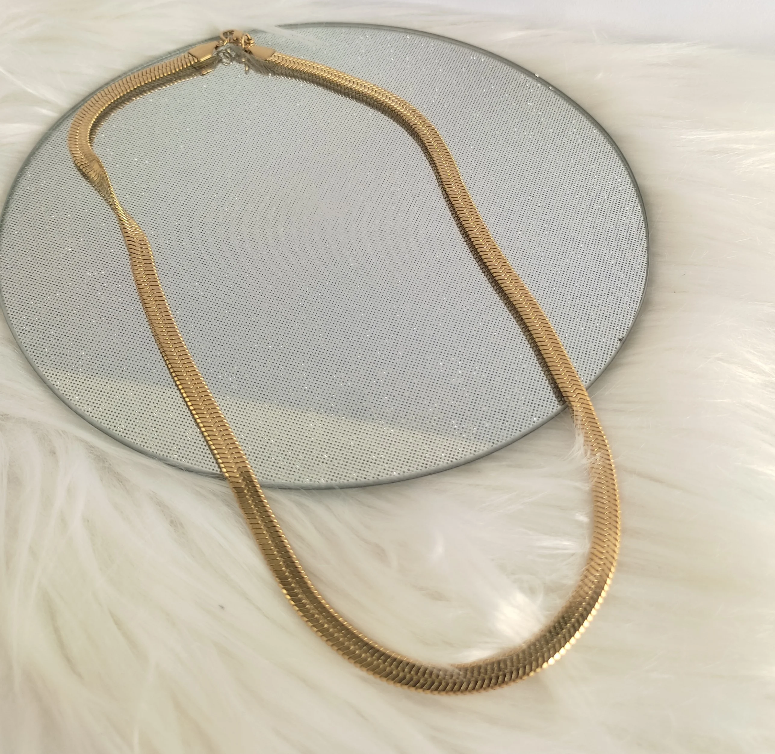 CADENA GOLD SNAKE PLANA GRUESA