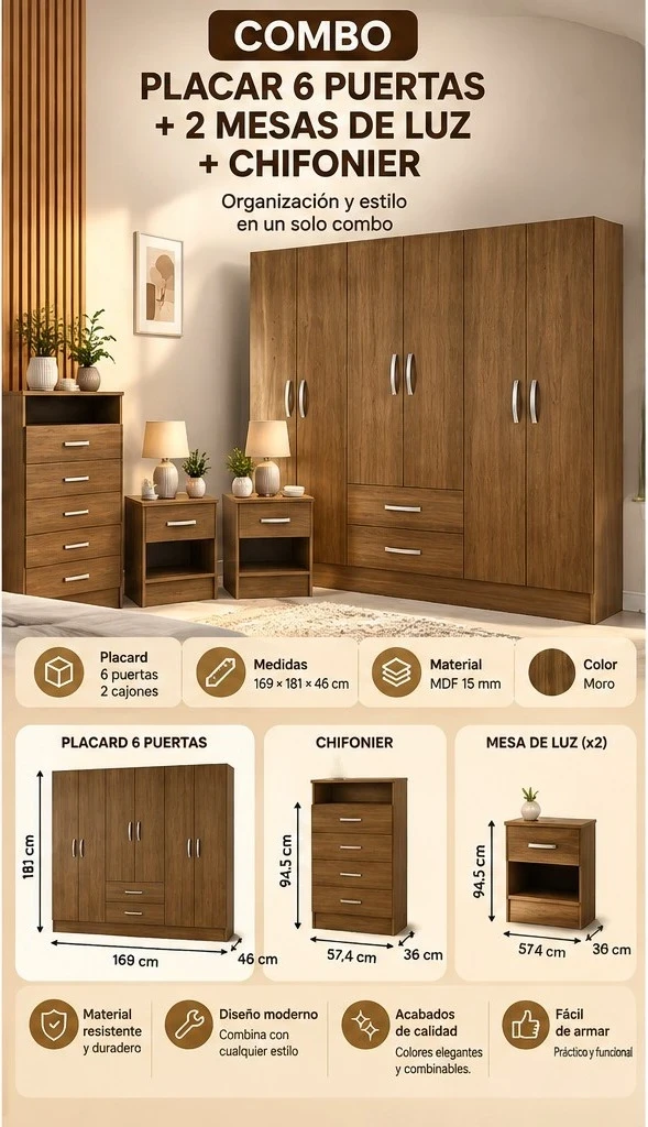 COMBO DORMITORIO *CONSULTA DISPONIBILIDAD CON EL VENDEDOR*