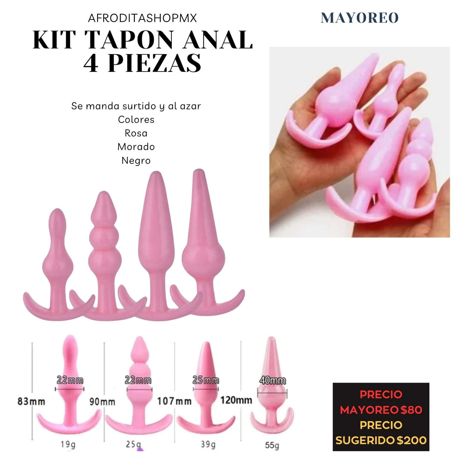 KIT TAPON ANAL 4 piezas 