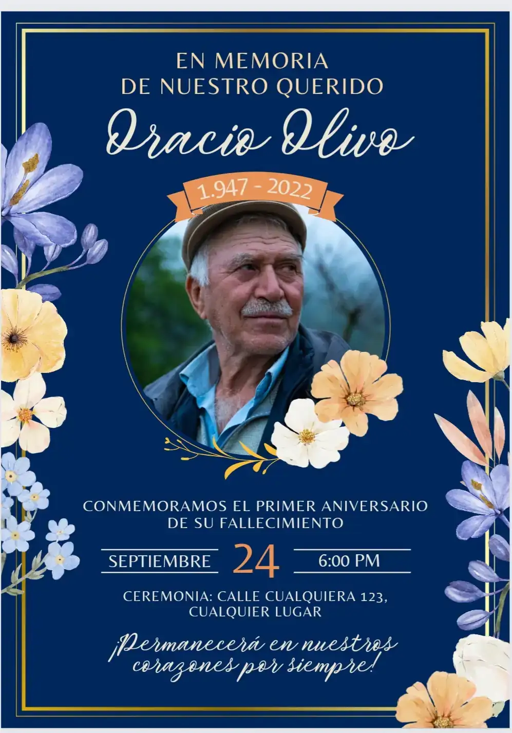 Invitacion en video y estática de Misa de Honras 2