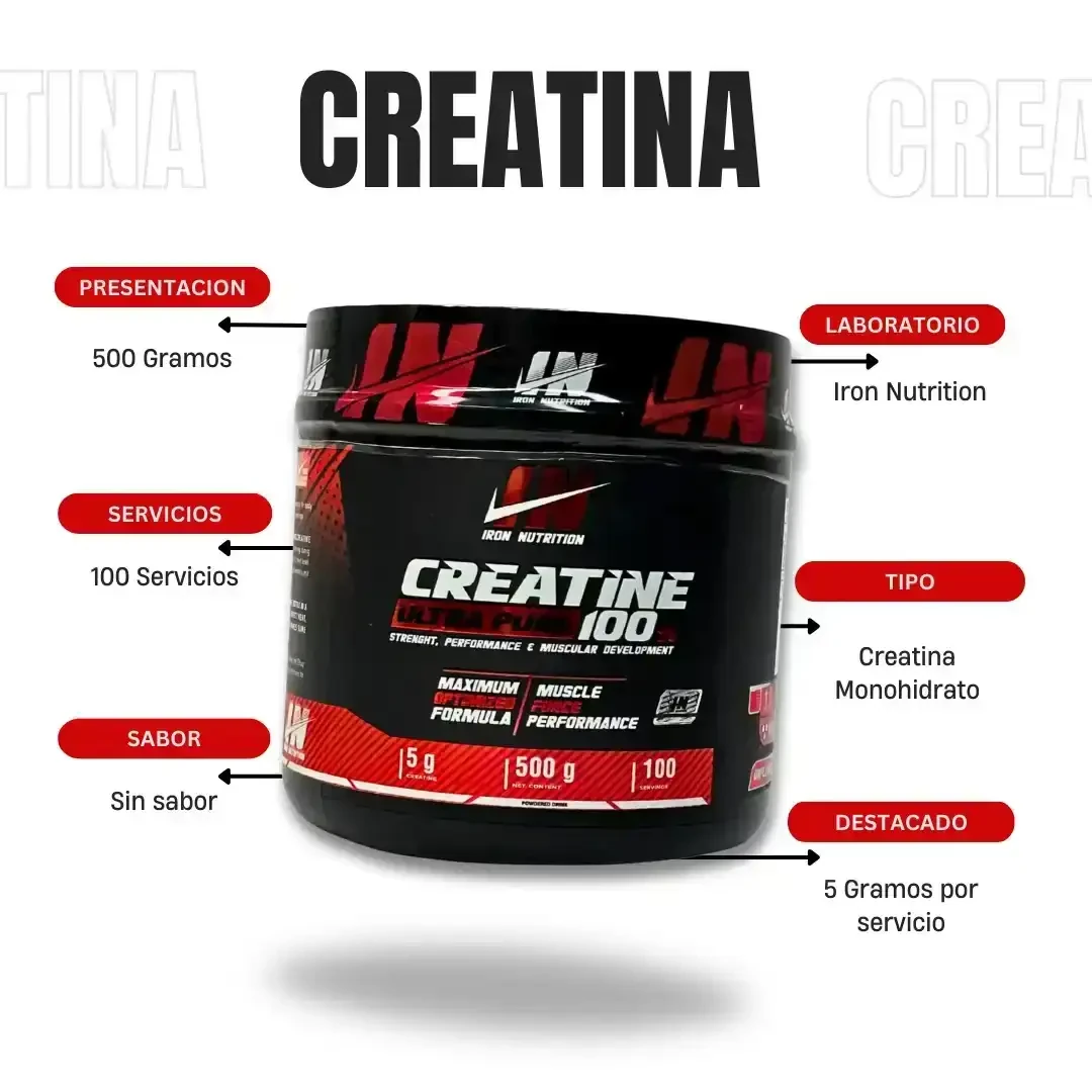CREATINE IRON 500 GRAMOS 2