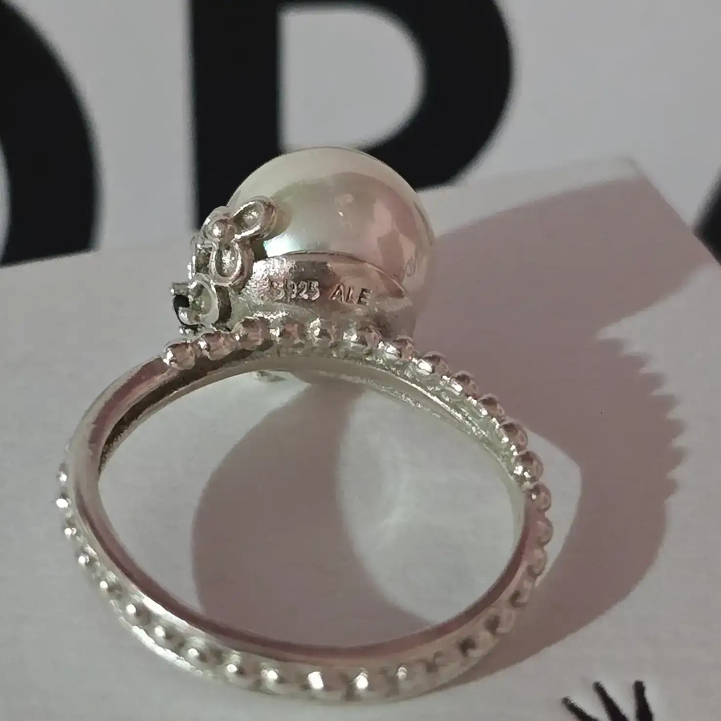 Pandora White Pearl Garden Odyssey Ring  4