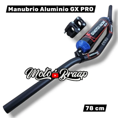 Manubrio GX PRO 78 cm Aluminio tubular negro con bases y puff azul GX 10596-604703