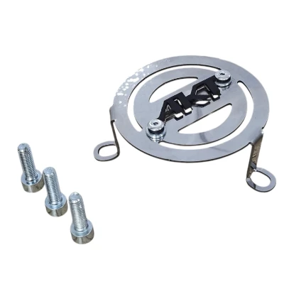 NKD 125 - TTR 125 - Protector de Bendix / Motor de arranque acero cromado logo 3d negro ML