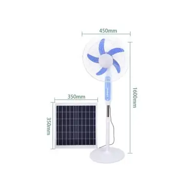 Abanico de 16 pulgadas con panel solar y bateria incluida