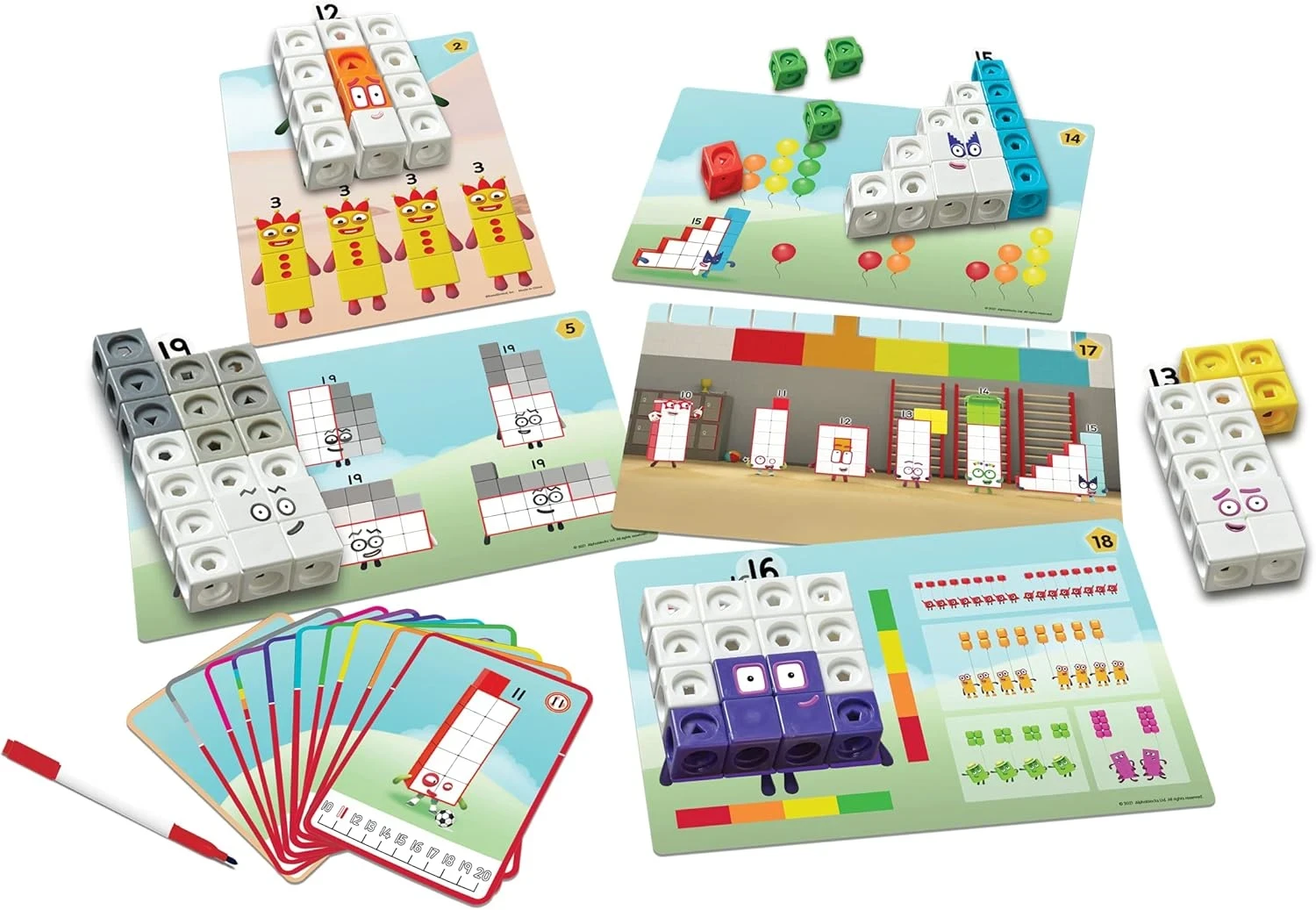 hand2mind Numberblocks MathLink Cubes - Juego de actividades de 11 a 20 3