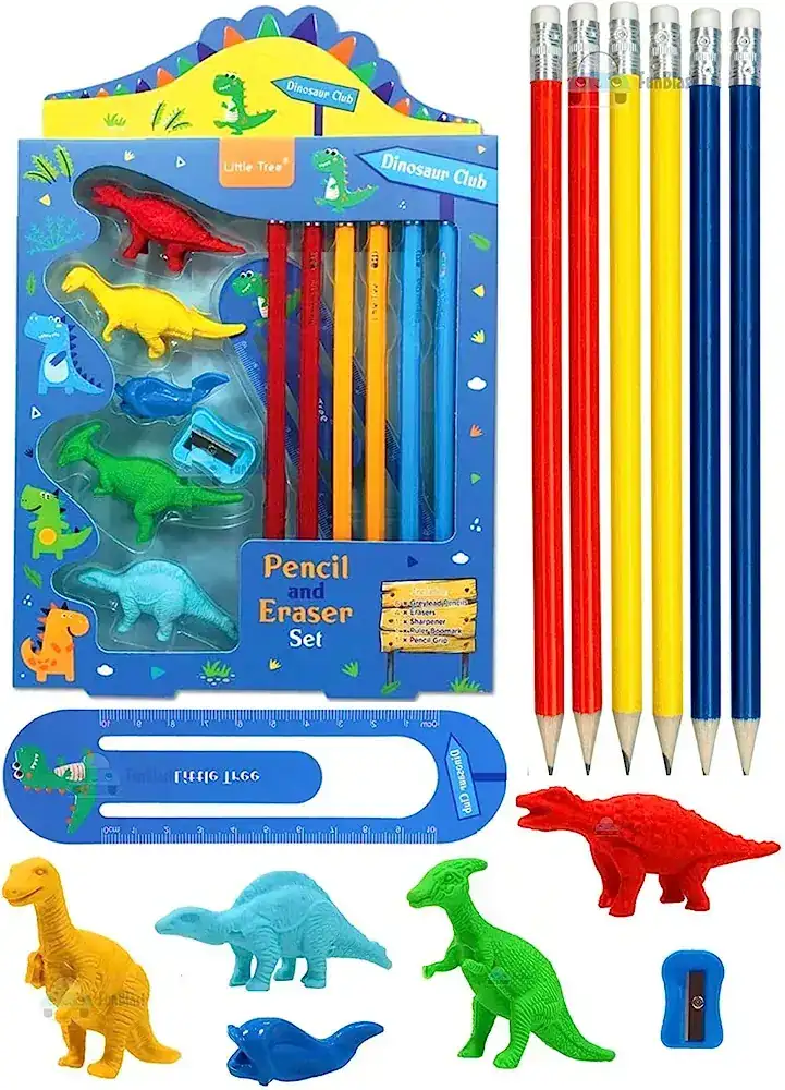 KIT LÁPICES DE COLORES DINOSAURIO 13 PIEZAS  2