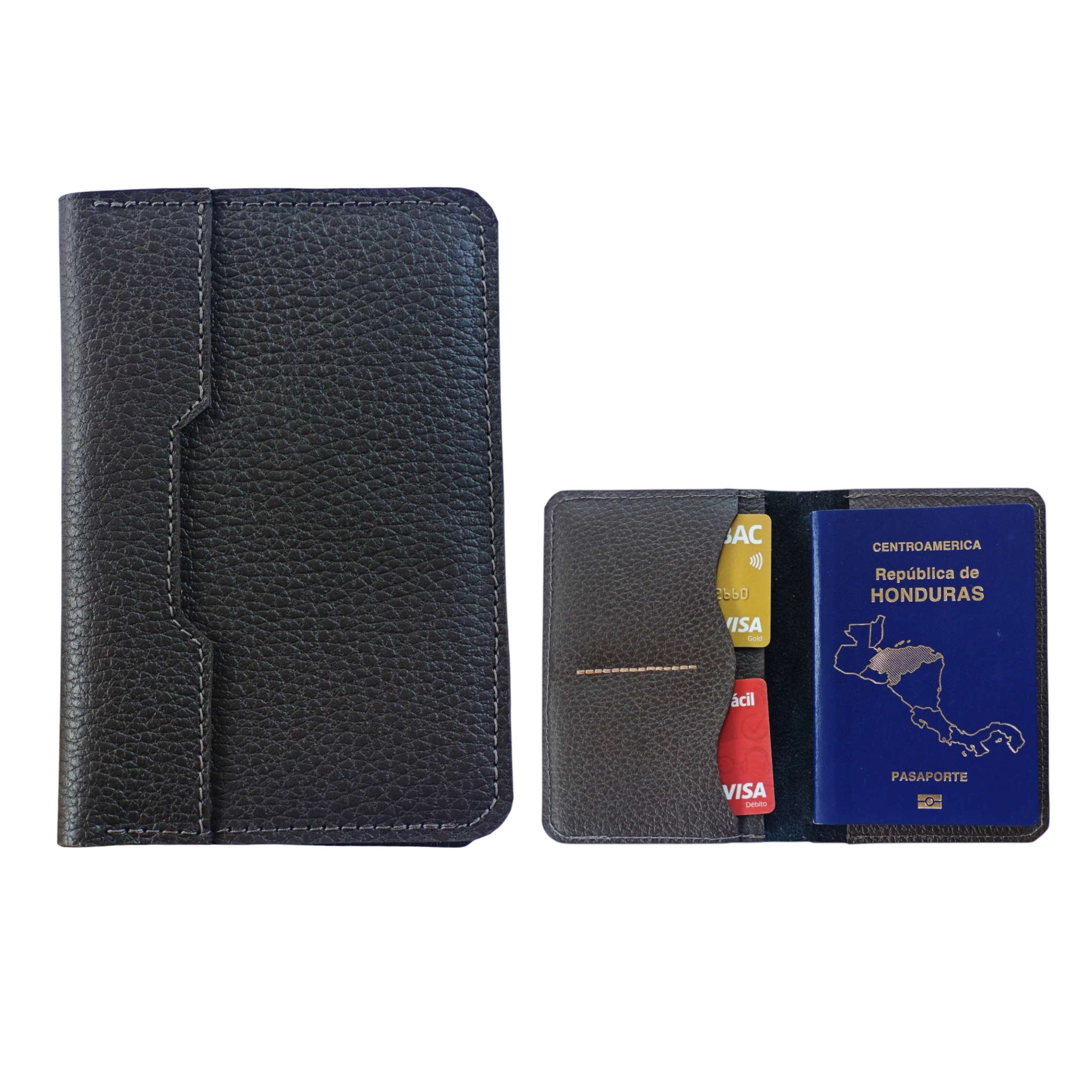 Pasaportera Legado cuero cafe 
