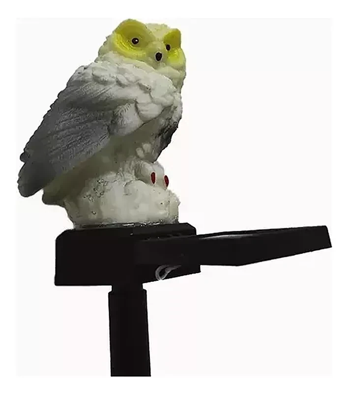 Lampara Led Solar Buho Jardin Terraza Decoracion
