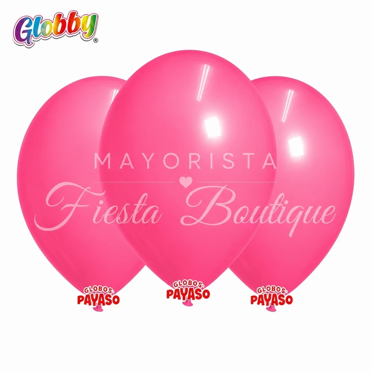 Globos x1paq 12"/globby rosa chicle liso