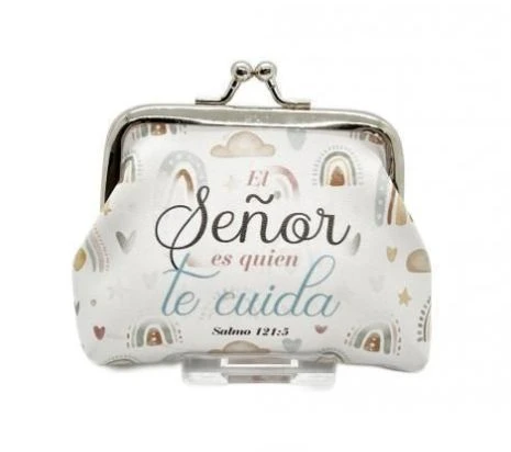 Monedero vintage con broche El Senor es quien te cuida 2