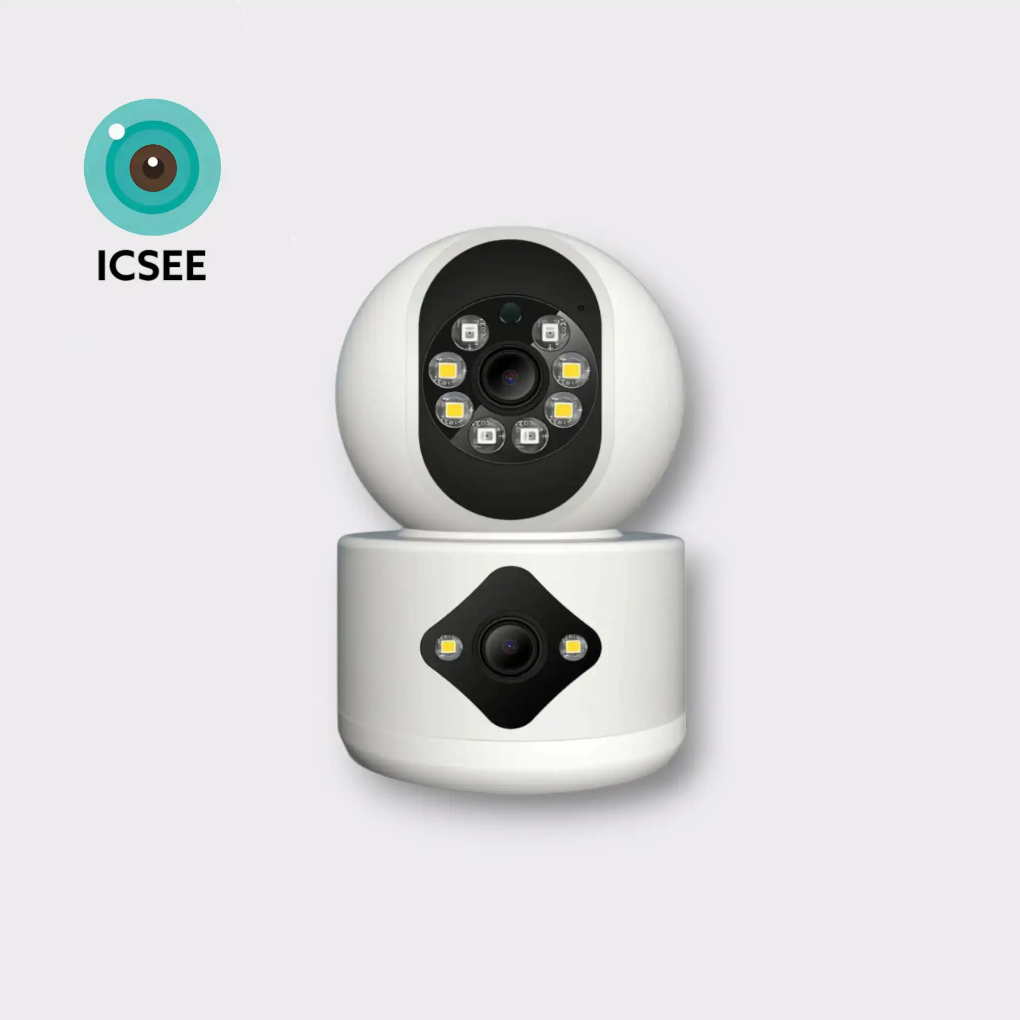 Cámara de Seguridad WiFi 4MP – Doble Lente (Fija + 360°) | Audio Bidireccional | 10 Metros