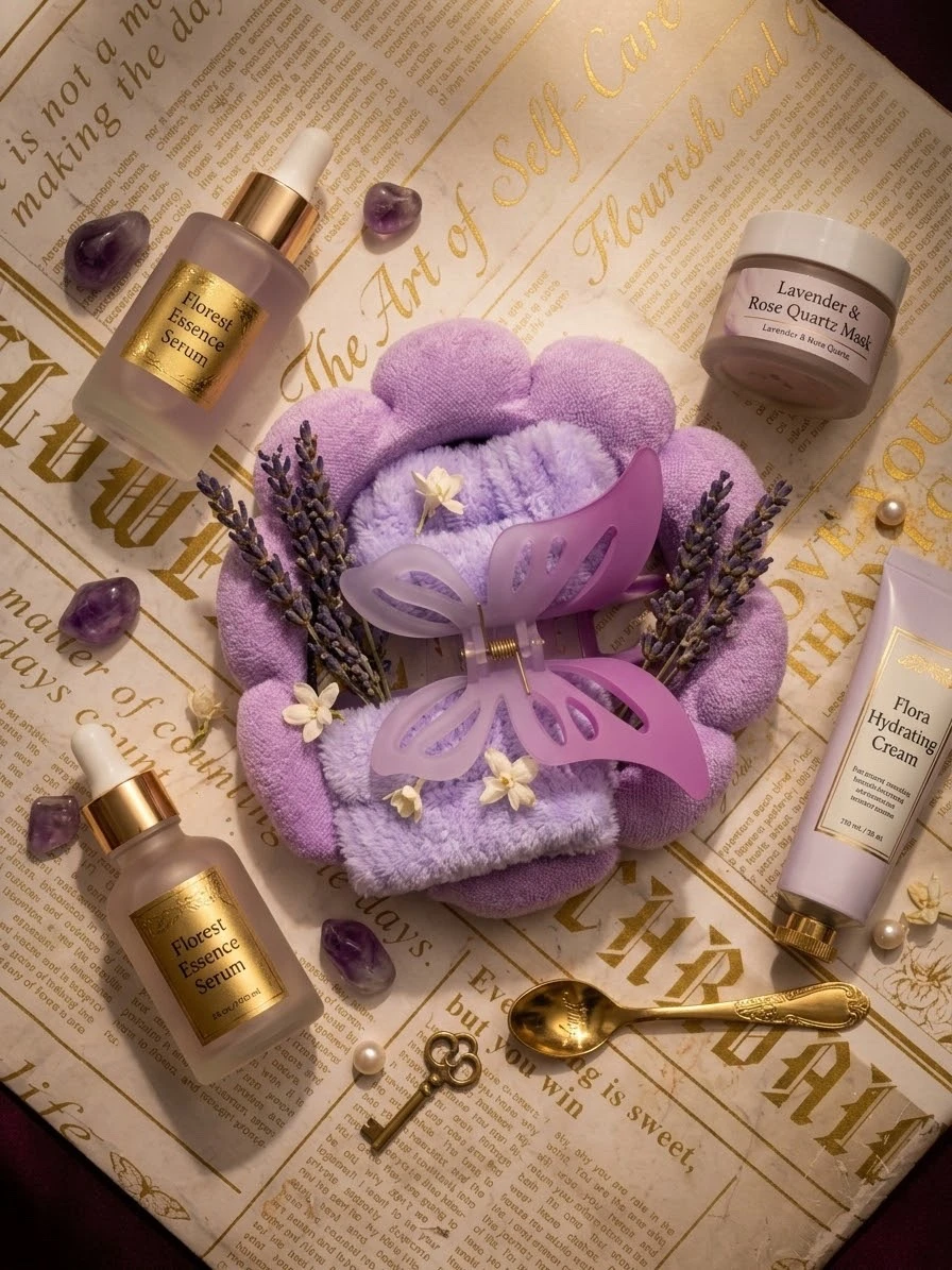SET DE SKINCARE (valeriana, muñequeras y pinza para el cabello)  3