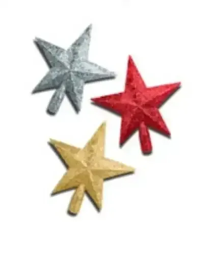 Adorno navideño puntal estrella c/ gibre 12cm