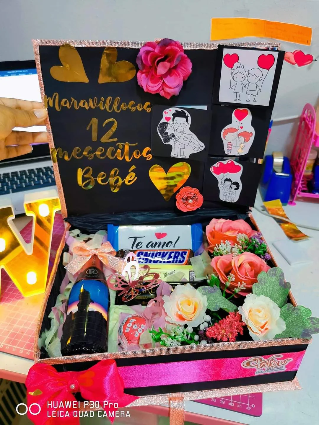 Cajita rosas con amor