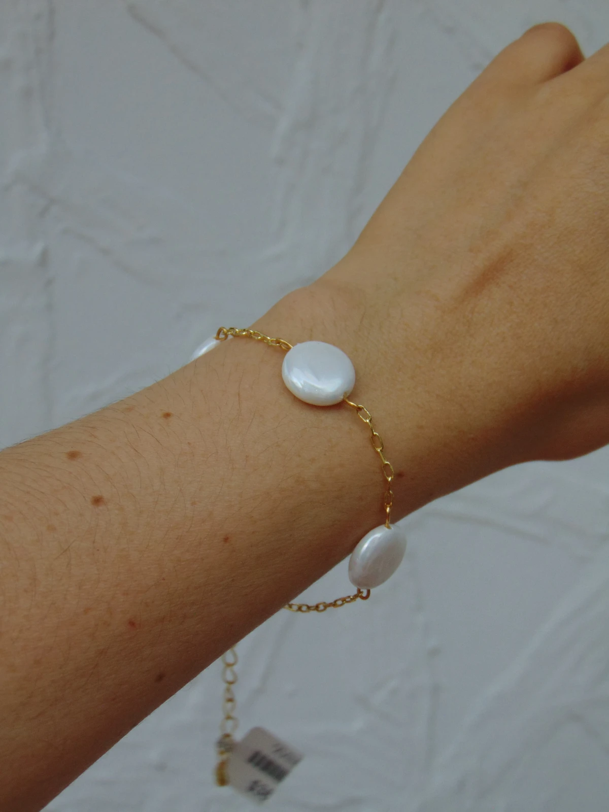 PULSERA RODIO DOR PERLA RIO PLANA  2