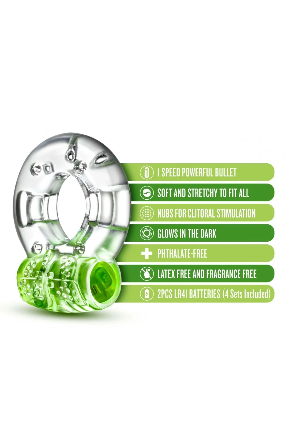 Play With Me – Arouser Vibrating C-Ring – Green 2