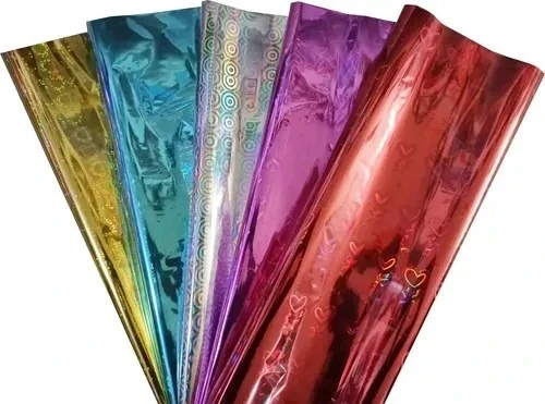 papel holografico metalico