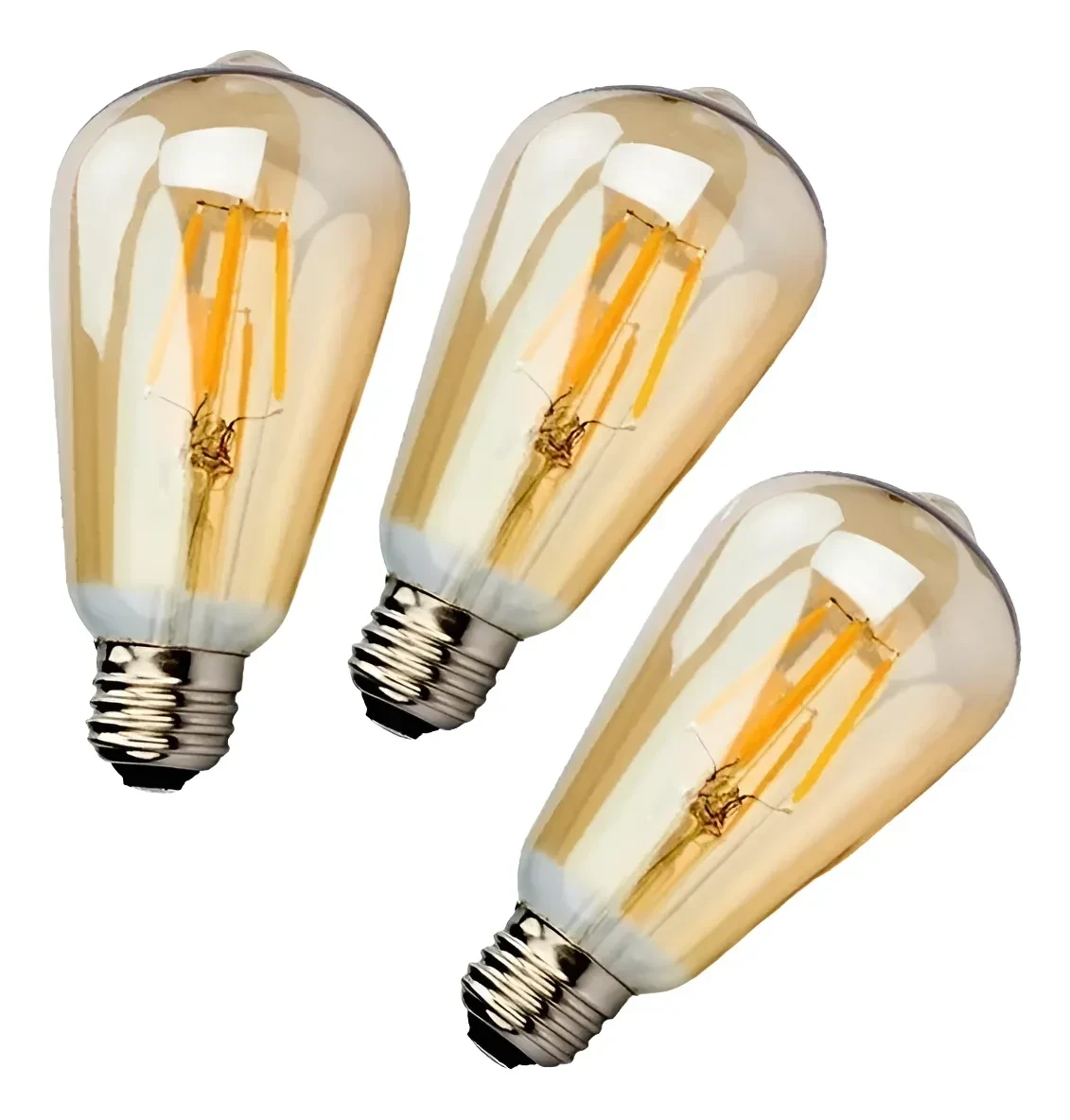Pack X3 Ampolletas Led 4w Vintage Luz Calida Amarillo