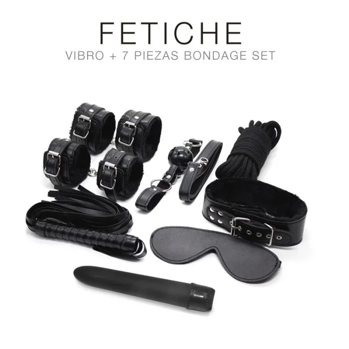 KIT VIBRO + 7 piezas bondage set