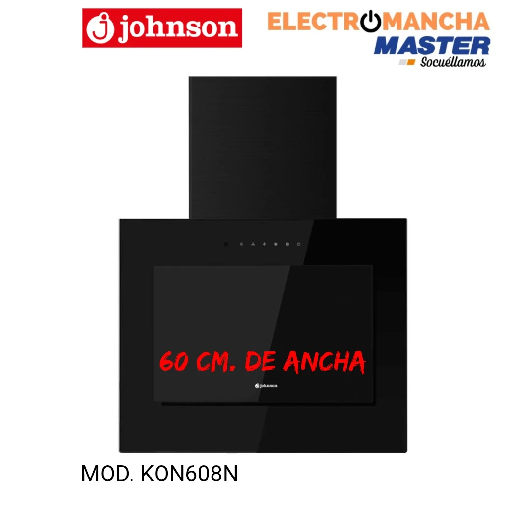 CAMPANA DECORATIVA JOHNSON 60 CM. 800M/3 CRISTAL NEGRO A 